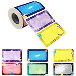 300 Pcs Name Tag Label Sticker Galaxy-Themed in 6 Designs with Perforated Line for School Office Home (3.5"x2.2" Each) …