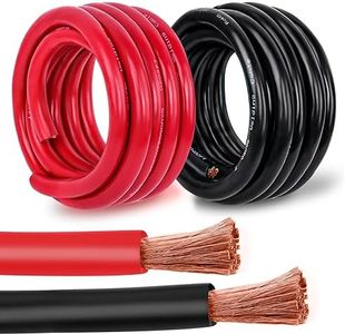 Kimbluth 2 Gauge Battery Cable Copper Wire, 5FT Red+5FT Black 2 AWG Welding Cable Standard USA OFC Wire for Automotive, Battery, Solar, Marine and Generator