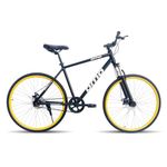 Omobikes Ladakh Lite 1S | Single Speed | 700 * 35C Alloy Hybrid Bicycle | Lockout Suspension | for 15+ Years, Unisex (Black Yellow)