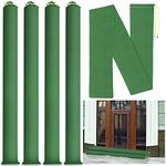 Threan 4 Pcs Long Canvas Sandbags Flood Protection Thickened Reusable Sand Bags Rain Wind Flood Barrier with Elastic Band Water Barrier Tube Sandbags for Door Window Rain Water Flood, Green (6 ft)