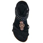 Womens Flat Sandals Comfort Walking Shoes Casual Beach Shoes Dressy Summer Jeweled Bohemian Flats for Woman