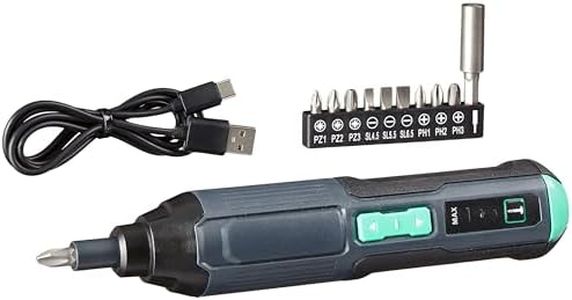 Amazon Basics by SKIL Rechargeable 3.6 Volt (4 V Max) Cordless Stick Screwdriver with 10 Piece Bit Set and USB Cable