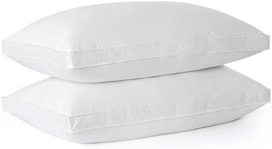 Goose Feathers Down Pillows, Pillows King Size Set of 2, Organic Cotton Cover,Gusseted Hotel Collection Bed Pillow for Back, Stomach or Side Sleepers