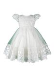 Fairy Dolls Baby Girls Baptism Dress with Lace Work (3-6 Months, WHITE2)