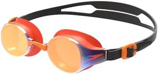 Speedo Junior Hydropure Swimming Goggles, Quick Drying, Training, Fitness, Chlorine Resistant , Black/Mango/Orange Gold, One Size