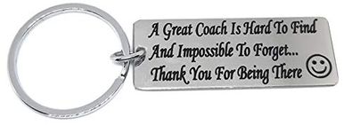 Aura A Great Coach is Hard to Find Appreciation Gift for Coaches Trainers Teachers Day Stainless Steel Silver Key Chain