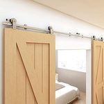 WOLFBIRD Sliding Barn Door Hardware Kit 10ft for Double Wood Door Stainless Steel Sliding Door Track-T Style