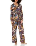 Cosabella Women's Bella Printed Petite Long Sleeve Top & Pant Pajama Set, Africa Tiger/Sahara, Small Petite