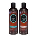 HASK Argan Oil Repairing Shampoo and Conditioner Set for all hair types, color safe, gluten-free, sulfate-free, paraben-free - 12 Fl Oz each