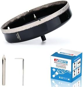 DKIBBITH 6-1/2" Diamond Hole-Saw Bits with Pilot Drill Bit - 6-1/2" Diamond Tipped Tile Hole Saws with Guiding Bit for Porcelain Tile Ceramic Pottery Granite Stone Glass Bottles 165mm.