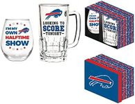 Team Sports America Buffalo Bills, Stemless 17OZ Wine & Beer 16 OZ Gift Set