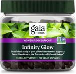 Gaia Herbs Infinity Glow - Women's Skin Support Supplement - Skin Care for Women with Green Tea, EGCG, Reishi Mushroom, Pomanox Pomegranate & Spearmint - 120 Vegan Capsules (30-Day Supply)