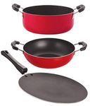 Nirlon Non Stick Aluminium Cookware Set, CT12_KD11_CS24