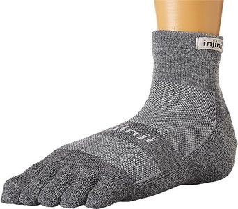 Injinji 2.0 Outdoor Midweight Mini Crew Nuwwol Socks, Charcoal/Black, Large