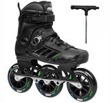 Jaspo Vitesse-110 Professional Hard Boot Inline Skates 110 mm PU Wheels,ABEC-9 Bearing, Comfortable and Strong inliner Blades for Tricks Stunts Cruising (Black, XXL (UK Size - 8.5-10))