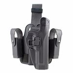 Gexgune Tactical Leg Holster Right Hand Paddle Drop Thigh Gun Holster with Snap Button Magazine Torch Pouch for G1ock 17/19/22/23/31/32 (Black)