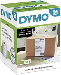 DYMO Authentic LW Extra-Large Shipping Labels for LabelWriter Label Printers, White, 4'' x 6'', 1 Roll of 220