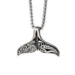 Zhubobo Amulet Killer Whale Tail Pendant Necklace Charm Stainless Steel Jewelry