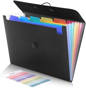 SKYDUE Accordion File Organizer, Expanding File Folder with 7 Pockets,Portable Receipt Paper Bill Document Organizer,Letter/A4 Size Filing Folder School Office Supplies,Black