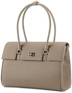 VICTORIA HYDE Laptop Tote Bag For Women, 15-Inch Padded Compartment, Top Handle Bag For Office And Commute (Beige)