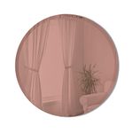 Umbra Hub Beveled 24" Round Wall Mirror for Entryways, Washrooms, Living Rooms and More, Doubles as Modern Wall Art, Copper