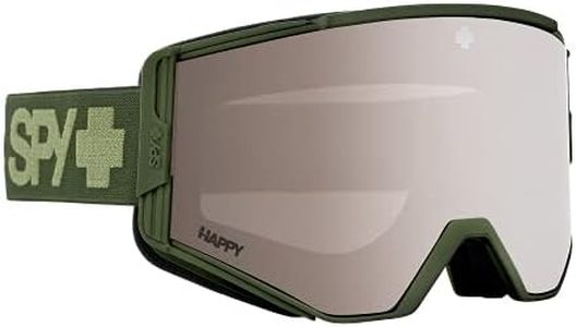 SPY Optic ACE Snow Goggle, Winter Sports Protective Goggles, Color and Contrast Enhancing Lenses, Monochrome Olive - Happy Bronze with Silver Spectra Mirror Lenses