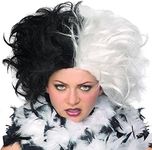 Rubies Women's Cruella De Vil Adult Wig, Black/White