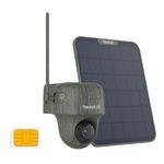 Reolink 4G LTE Cellular Security Camera Outdoor Wireless, Go Ranger PT+Solar Panel, No WiFi, 360° Animal Detection, 4K HD PTZ Trail Camera with Night Vision(No Glow), App Control, Live Streaming