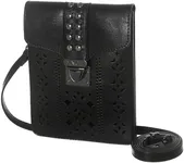 INICAT Small Crossbody Bags for Women Synthetic Leather Cell Phone Purse with Card Slots(Black nar)