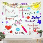 Math Equation Tapestry for Boys Girls Math Theme Tapestries Mathematics Formula Wall Tapestry Size, Math Geometry Science Style Wall Hangings Science Formula Wall Art Tapestry Dorm Room Decor,51”X59”