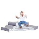 IGLU Explorer set Soft Play Equipment Softzone Shapes Activity Toys for toddlers ages 1-3 for climbing - 6 Shape Set (grey/white)