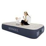 SENNOUL Air Mattress Twin with Built in Pump - 2 Mins Quick Self Inflatable,13"/550lbs Max Blow Up Bed, All Night Stability No Lost Air，No Peculiar Smell for Camping,Home,Guests & Portable Travel