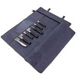 Chef’s Knife Roll Bag, Waxed Canvas Knife Cultery Carrier, Portable Chef Knife Cases, Knife Pouch Holders With 10 Slots Plus 1 Zipper Pockets Can Hold Home Kitchen Knife Tools Up To 18.8”, Blue, 27.5"