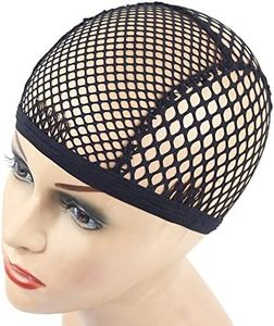 YANTAISIYU 1 Piece Wig Cap Black Stretchable Crochet Wig Cap Mesh Braided Wig Cap for Making Wig