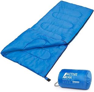 Active Era Sac de Couchage rectangulaire, Ultra léger, pour Les Voyages, Le Camping, la randonnée, Activités intérieures et extérieures - 190 x 75 cm - Bleu
