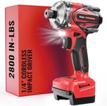 Ecarke Cordless Impact Driver 1/4 Inch Compatible with Milwaukee 18V Battery (No Battery), 2800 In-lbs Brushless Impact Driver With LED Light, 5-Speed Power Portable Drivers 18V for Home DIY Projects