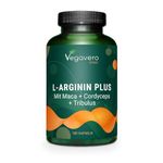 Vegavero L-Arginine Complex | with Maca, Tribulus Terrestris, Zinc, Cordyceps & Vitamin C | 180 Vegan Capsules | NO Additives, Gelatine or Bulking Agents