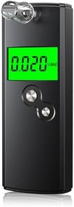 Breathalyzer,High-Accuracy Professional Alcohol Tester with 10 Mouthpieces,Professional-Grade Alcohol Breathalyzer Tester with LCD Display,Portable Alcohol Tester for Home and Party Use (Black)