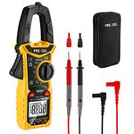 PREXISO Digital Clamp Meter, 600A AC Current, 600V AC/DC Voltage Digital Multimeter, Test for Capacitance, Continuity, Resistance and Frequency, True-RMS with LCD Backlight, 2 AAA Batteries Included