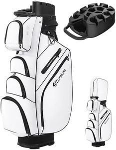 Sturdum T-Lock Golf Cart Bag, 14 Way Organizer Full Length Divider Top, Rigid Inner Shell, Silent Cart Bags for Men with Handles Ergonomic Padded Strap, Rain Cover