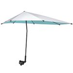 G4Free UPF 50+ Adjustable Beach Umbrella XL with Universal Clamp for Chair, Golf Bags, Stroller, Wheelchair, Bleacher, Patio(Lake Blue)