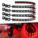 Car Led Strip Light 32CM Waterproof Led Lights Strip for Car Underglow Motorcycles Golf Cart Interior & Exterior Marine Boat Red Led Strip 12V 5050 18SMD,Pack of 4