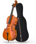 Doredo Cello 4/4 Kit, Acoustic Cello for Adults,Students,Beginners,Complete Full Size Cello Instrument Set with Portable Bag, Bow, Rosin, Natural
