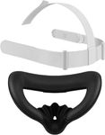 inRobert Head Strap and Face Cover Pad for Meta Quest 2, Adjustable Headstrap & Sweatproof PU Face Cushion Pad, Oculus Quest 2 Comfort Upgrade Kit - Pressure Relief, Long VR Play