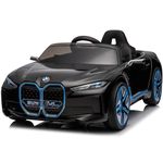 Voltz Toys Ride-on Car for Kids, 12V Electric Car Compatible with BMW I4 for Kids 37 to 95 Months, Battery Powered Vehicle with Remote Control, LED Lights and Music for Boys Girls (Black)