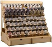 Craft Paint Storage-Modular Paint Organizer - Holds 74 Bottles of Paints, 14 Brushes, 2 Cabinets, and 6 Miniature Stands - Art Tool Storage Rack for Miniature Paint Set