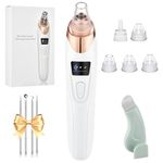 Blackhead Remover Vacuum, Pore Vacuum Blackhead Remover with 3 Adjustable Suction Levels, USB Rechargeable, 5 Replaceable Heads for Face Deep Cleansing, Includes Blackhead Spatula for Women & Men