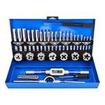 LncBoc 32 Pieces Tap and Die Set, Home Improvement Tool Kit for Creating and Repairing Thread, Tap Wrench Alloy Steel for Internal and External Thread Tapping Cutting Set