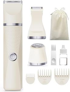 unibono 3-in-1 Electric Razor for Women - Waterproof Bikini Trimmer,Rechargeable Electric Shaver for Lady,Pubic Hair Trimmer Women,Personal Trimmer Groomer for Body Hair (Cream, LY)