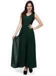 V&M Women's Lace Layered Jumpsuit Come Maxi Gown Dress (vm80) (vm104) (vm196) (GREEN, X-Large)